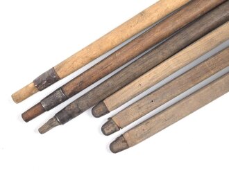 Zeltstock 01 und Zeltplock 29 Wehrmacht, Jeweils drei Stück als Zubehör für die Zeltbahn 31, gehört in den Zubehörbeutel.