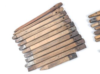 Konvolut Zeltstock 01 und Zeltplock 29 Wehrmacht, Jeweils mehr oder weniger defekt