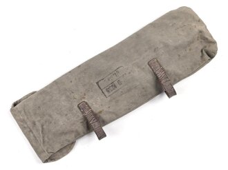 Zeltzubehörbeutel Wehrmacht, Kammerstück von 1935, die Lederriemen angetrocknet