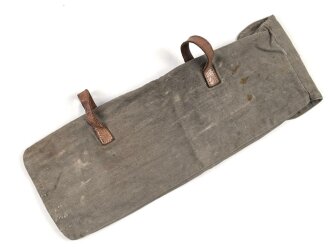 Zeltzubehörbeutel aus grauem Drillichmaterial, getragenes Stück