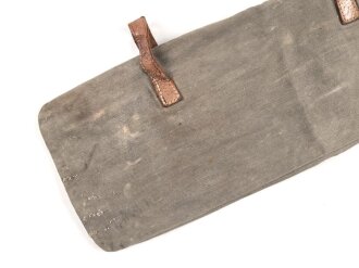 Zeltzubehörbeutel aus grauem Drillichmaterial, getragenes Stück