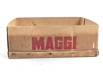 "Maggi Würze" Pappverpackung für 3 Flaschen. Maße etwa 28 x 38 x 14cm