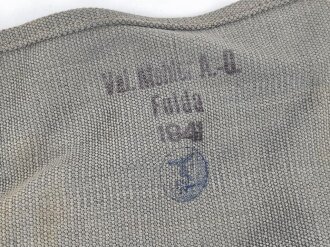 Wehrmacht, Tasche für Signaltuch und Pflöcke zur Befestigung. Ungebraucht, datiert 1941. Der runde "WaA" Stempel ist sicherlich neuzeitlich