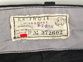 Hitlerjugend, schwarze , kurze Hose mit RZM Etikett "  Kniehose Zwirnköper" Ungetragenes Stück