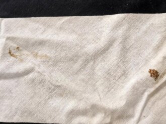 Ortsgruppe " Bruchsal" der NSDAP, große Fahne in nicht ganz vorschriftsmäßiger Ausführung. Deutliche Altersspuren, Maße 110 x 135cm