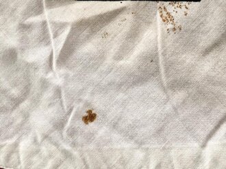 Ortsgruppe " Bruchsal" der NSDAP, große Fahne in nicht ganz vorschriftsmäßiger Ausführung. Deutliche Altersspuren, Maße 110 x 135cm