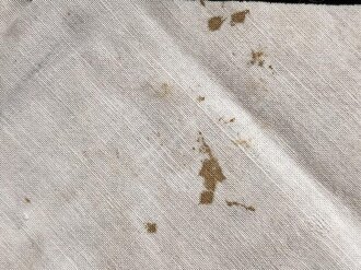 Ortsgruppe " Bruchsal" der NSDAP, große Fahne in nicht ganz vorschriftsmäßiger Ausführung. Deutliche Altersspuren, Maße 110 x 135cm