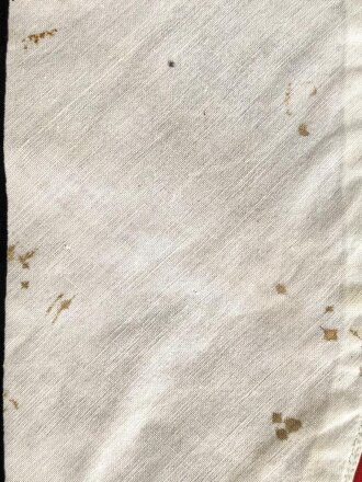 Ortsgruppe " Bruchsal" der NSDAP, große Fahne in nicht ganz vorschriftsmäßiger Ausführung. Deutliche Altersspuren, Maße 110 x 135cm