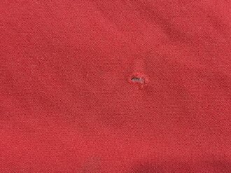 Ortsgruppe " Bruchsal" der NSDAP, große Fahne in nicht ganz vorschriftsmäßiger Ausführung. Deutliche Altersspuren, Maße 110 x 135cm