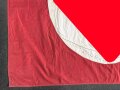 Ortsgruppe " Bruchsal" der NSDAP, große Fahne in nicht ganz vorschriftsmäßiger Ausführung. Deutliche Altersspuren, Maße 110 x 135cm