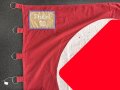 Ortsgruppe " Bruchsal" der NSDAP, große Fahne in nicht ganz vorschriftsmäßiger Ausführung. Deutliche Altersspuren, Maße 110 x 135cm