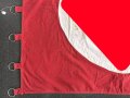 Ortsgruppe " Bruchsal" der NSDAP, große Fahne in nicht ganz vorschriftsmäßiger Ausführung. Deutliche Altersspuren, Maße 110 x 135cm