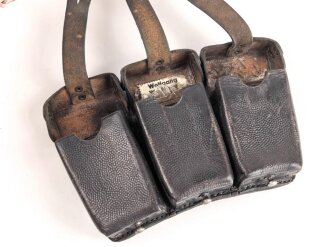 Patronentasche zum K98 Wehrmacht ( für 6 Ladestreifen) Genietetes Stück mit Reichsbetriebsnummer