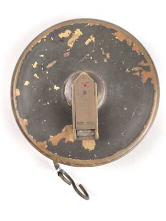 Maßband Wehrmacht, gehört in den Transportkasten zum Entfernungsmesser 36. Originallack