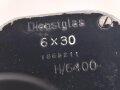 Dienstglas 6 x 30 Wehrmacht. Hersteller Carl Zeiss Jena. Klare Durchsicht, Strichplatte deutlich. getragenes Stück in gutem Gesamtzustand