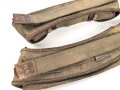 Reichswehr und frühe Wehrmacht, Satz MG13 Magazintaschen mit Trageriemen. Stark getragen, ein Verschlussriemen fehlt