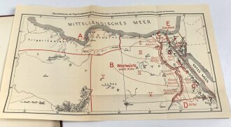"Ägypten und Cyrenaika" Luftgeographisches Einzelheft 1.Teil, Herausgegeben vom Generalstab der Luftwaffe 1942. Einband angeschmutzt, sonst guter Zustand, etwas über DIN A4