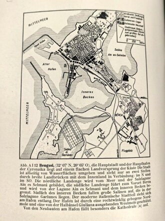 "Ägypten und Cyrenaika" Luftgeographisches Einzelheft 1.Teil, Herausgegeben vom Generalstab der Luftwaffe 1942. Einband angeschmutzt, sonst guter Zustand, etwas über DIN A4