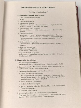 "Ägypten und Cyrenaika" Luftgeographisches Einzelheft 1.Teil, Herausgegeben vom Generalstab der Luftwaffe 1942. Einband angeschmutzt, sonst guter Zustand, etwas über DIN A4