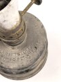 Dochtlampe zur Sammleranwärmung für Wehrmachtsfahrzeuge, ungereinigtes Stück, Originallack, datiert 1942