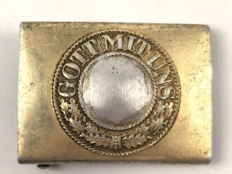 Kriegsmarine, Koppelschloss für Mannschaften. Aluminium eloxiert, Hersteller R.S.&S., Vorderseitig entnazifiziert