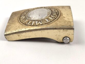 Kriegsmarine, Koppelschloss für Mannschaften. Aluminium eloxiert, Hersteller R.S.&S., Vorderseitig entnazifiziert