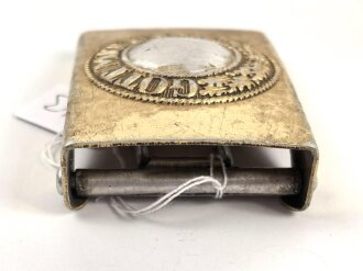 Kriegsmarine, Koppelschloss für Mannschaften. Aluminium eloxiert, Hersteller R.S.&S., Vorderseitig entnazifiziert