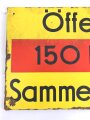 Luftschutz Emailleschild "Öffentlicher Sammel Schutzraum 150 Personen" Maße 39 x 80cm, ungereinigtes Stück