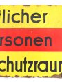Luftschutz Emailleschild "Öffentlicher Sammel Schutzraum 150 Personen" Maße 39 x 80cm, ungereinigtes Stück