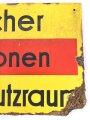 Luftschutz Emailleschild "Öffentlicher Sammel Schutzraum 150 Personen" Maße 39 x 80cm, ungereinigtes Stück