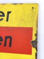Luftschutz Emailleschild "Öffentlicher Sammel Schutzraum 150 Personen" Maße 39 x 80cm, ungereinigtes Stück