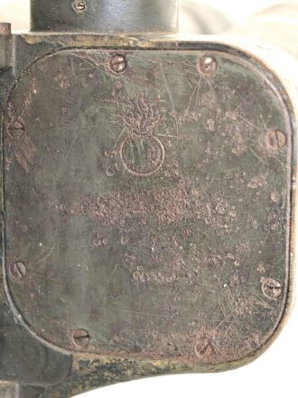 1.Weltkrieg, Scherenfernrohr 09 von Carl Zeiss Jena, gute Durchsicht , teilweise leicht fleckig, feldgrauer Originallack