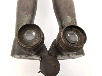 1.Weltkrieg, Scherenfernrohr 09 von Carl Zeiss Jena, gute Durchsicht , teilweise leicht fleckig, feldgrauer Originallack