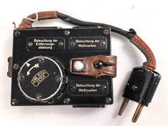 Regelschalter zum Entfernungsmesser 36, die Kabelummantelung zum Teil brüchig, sonst guter Zustand, Hersteller Carl Zeiss Jena
