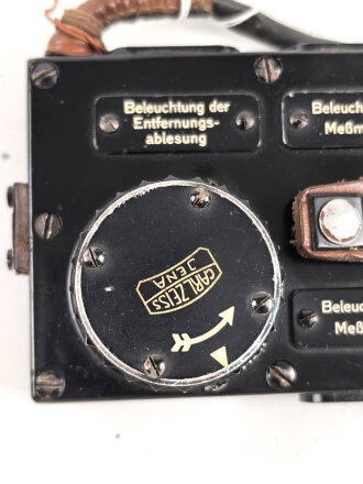 Regelschalter zum Entfernungsmesser 36, die Kabelummantelung zum Teil brüchig, sonst guter Zustand, Hersteller Carl Zeiss Jena