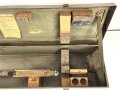 Transportkasten für  Entfernungsmesser R36 der Wehrmacht, Mehrfach überlackiertes Stück mit guter Inneneinteilung