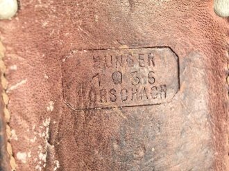 Schweiz, Koppelschuh Leder, datiert 1936