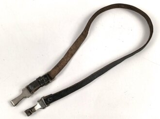 Querriemen für die Uniform, höchstwahrscheinlich DJ oder HJ. Schwarzes Leder mit RZM Beschlägen, Gesamtlänge 83cm