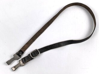 Querriemen für die Uniform, höchstwahrscheinlich DJ oder HJ. Schwarzes Leder mit RZM Beschlägen, Gesamtlänge 83cm