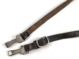 Querriemen für die Uniform, höchstwahrscheinlich DJ oder HJ. Schwarzes Leder mit RZM Beschlägen, Gesamtlänge 83cm