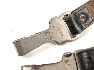 Querriemen für die Uniform, höchstwahrscheinlich DJ oder HJ. Schwarzes Leder mit RZM Beschlägen, Gesamtlänge 83cm