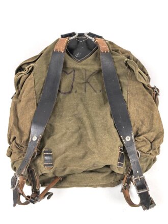 Rucksack für Gebirgstruppen der Wehrmacht, getragenes Stück mit Reichsbetriebsnummer