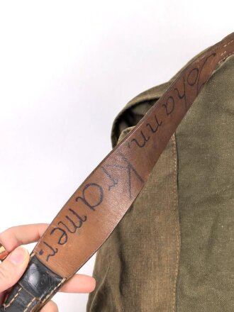 Rucksack für Gebirgstruppen der Wehrmacht, getragenes Stück mit Reichsbetriebsnummer