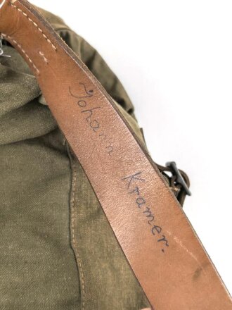 Rucksack für Gebirgstruppen der Wehrmacht, getragenes Stück mit Reichsbetriebsnummer