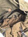 Rucksack für Gebirgstruppen der Wehrmacht, getragenes Stück mit Reichsbetriebsnummer