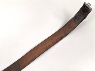Luftwaffe, Koppelriemen für Mannschaften. Schokoladenbraunes Kammerstück mit Leichtmetall Gegenhalt. Datiert 1937, Gesamtlänge 116cm