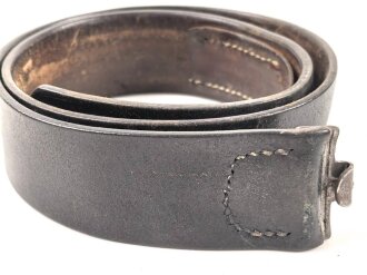 Koppelriemen Wehrmacht für Mannschaften. Gesamtlänge 92cm, Tragebedingt verzogen