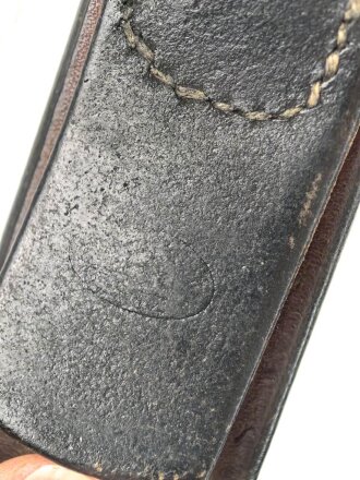 Koppelriemen Wehrmacht für Mannschaften. Gesamtlänge 92cm, Tragebedingt verzogen