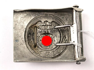 NSFK, Koppelschloss für Mannschaften. Nickel, Rückseite glatt, getragenes Stück