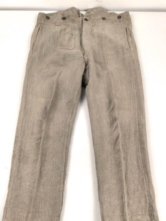 Drillichhose rohweiss Wehrmacht. Kammerstück in gutem Zustand